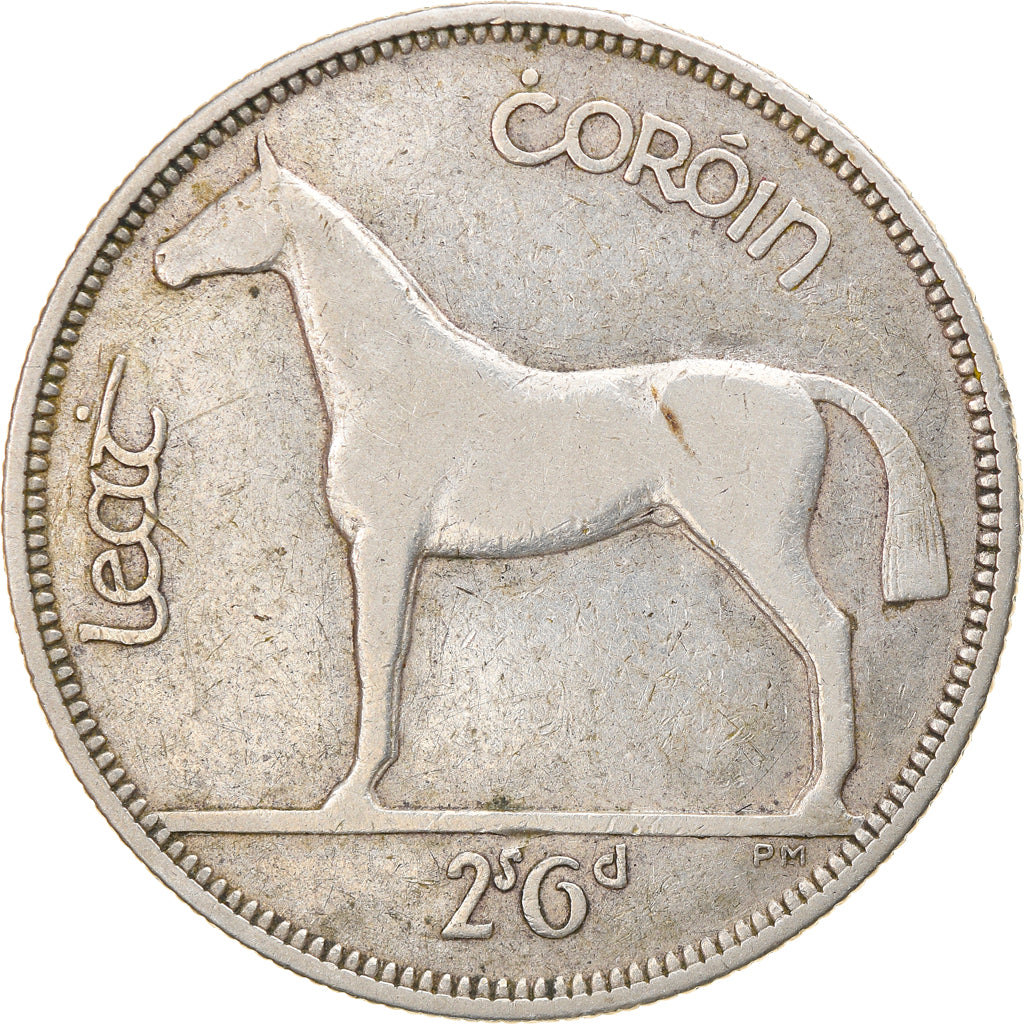 Coin, IRELAND REPUBLIC, 1/2 Crown, 1934, EF(40-45), Silver, KM:8