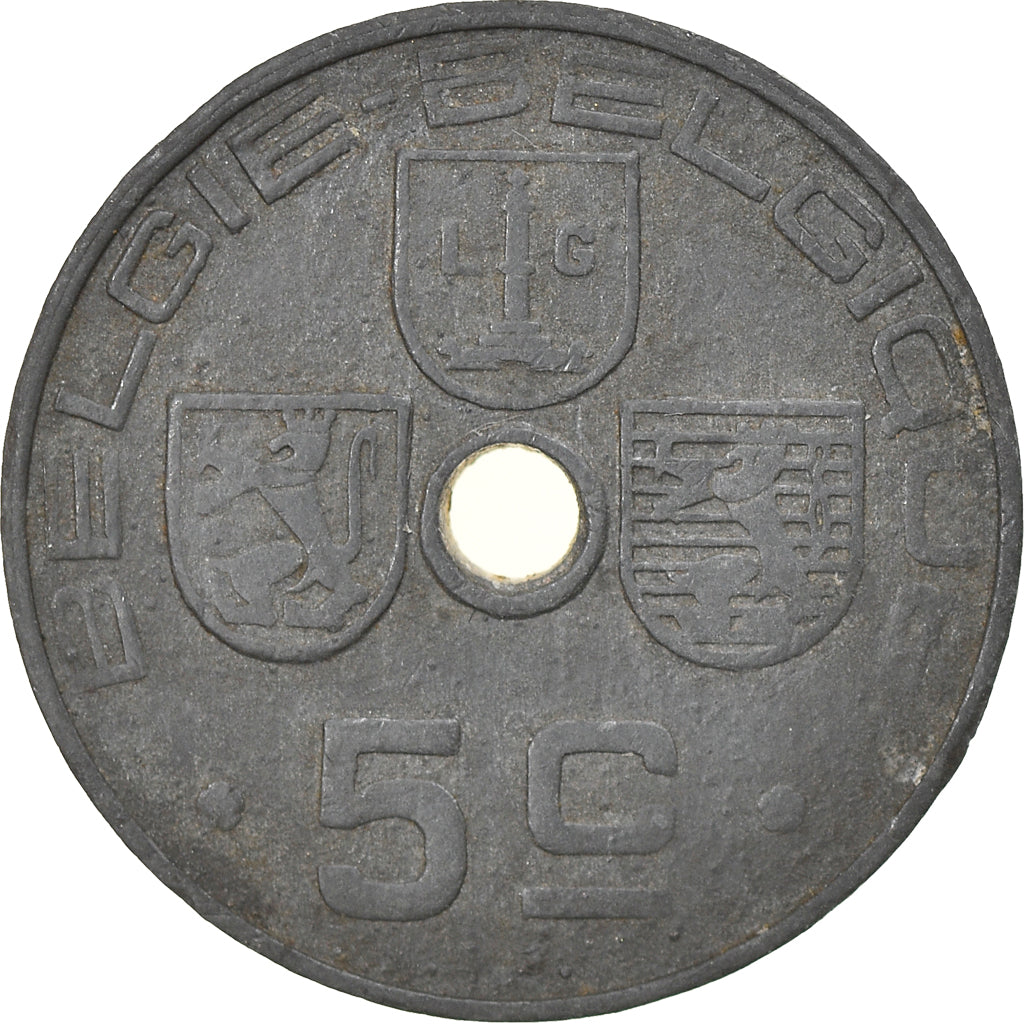 Coin, Belgium, 5 Centimes, 1942, VF(30-35), Zinc, KM:124