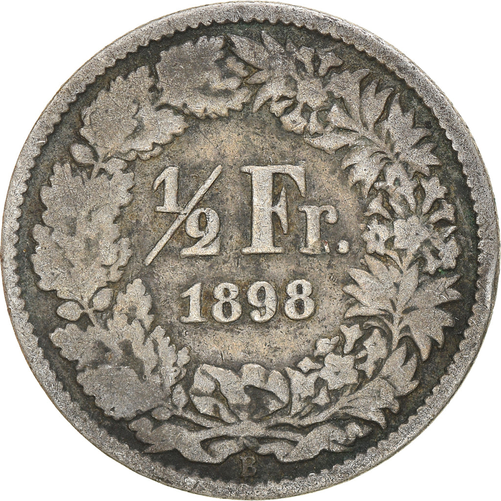 Coin, Switzerland, 1/2 Franc, 1898, Bern, VF(20-25), Silver, KM:23