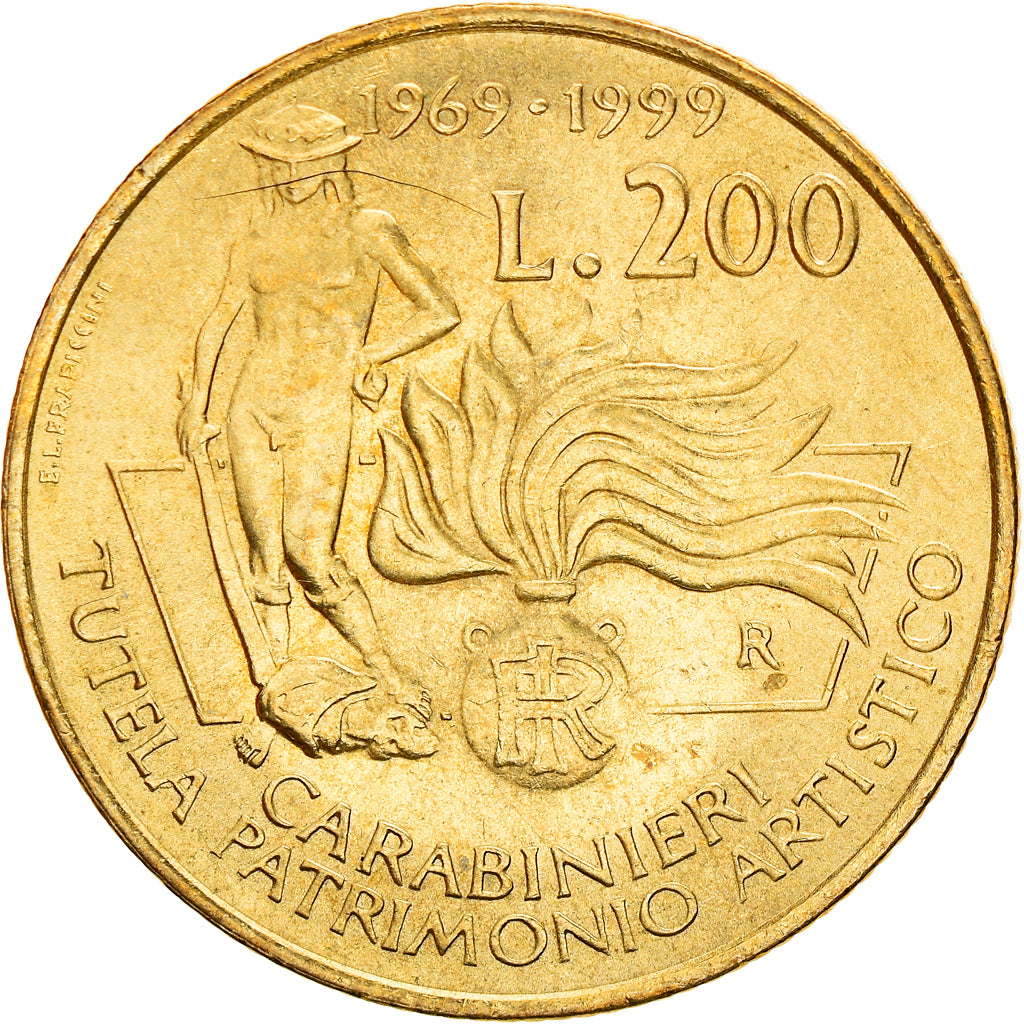Coin, Italy, 200 Lire, 1999, Rome, AU(55-58), Aluminum-Bronze, KM:218