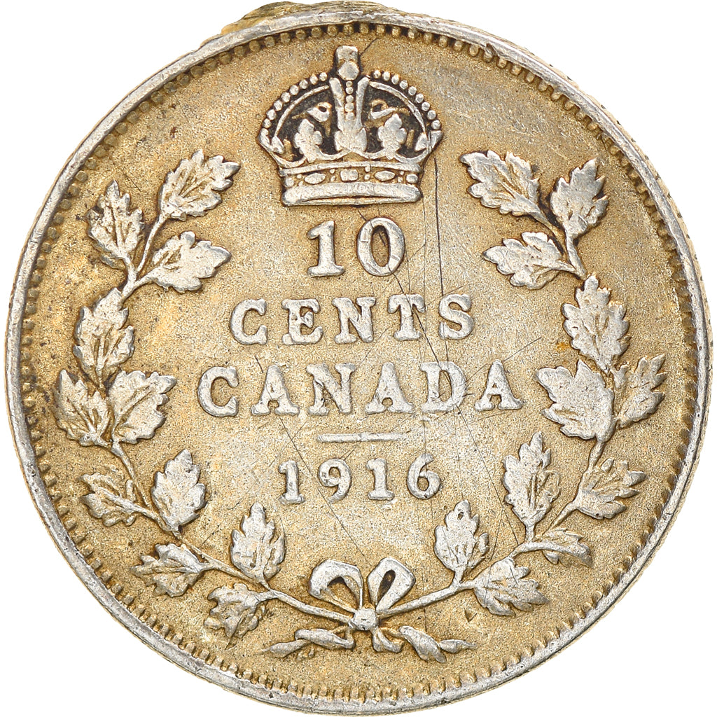 Coin, Canada, George V, 10 Cents, 1916, Royal Canadian Mint, Ottawa, EF(40-45)