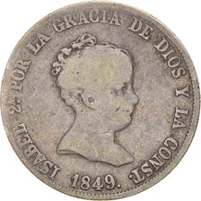 Munten, Spanje, Isabel II, 4 Réales, 1849, Madrid, FR, Zilver, KM:519.2