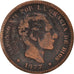 Moneda, España, Alfonso XII, 5 Centimos, 1877, Madrid, BC+, Bronce, KM:674