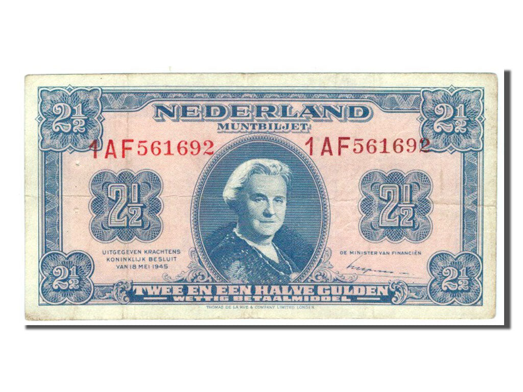 Netherlands, 2 1/2 Gulden, 1945, KM #71, EF(40-45), 1AF