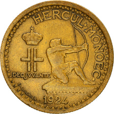 Coin, Monaco, Louis II, 50 Centimes, 1924, Poissy, VF(30-35), Aluminum-Bronze