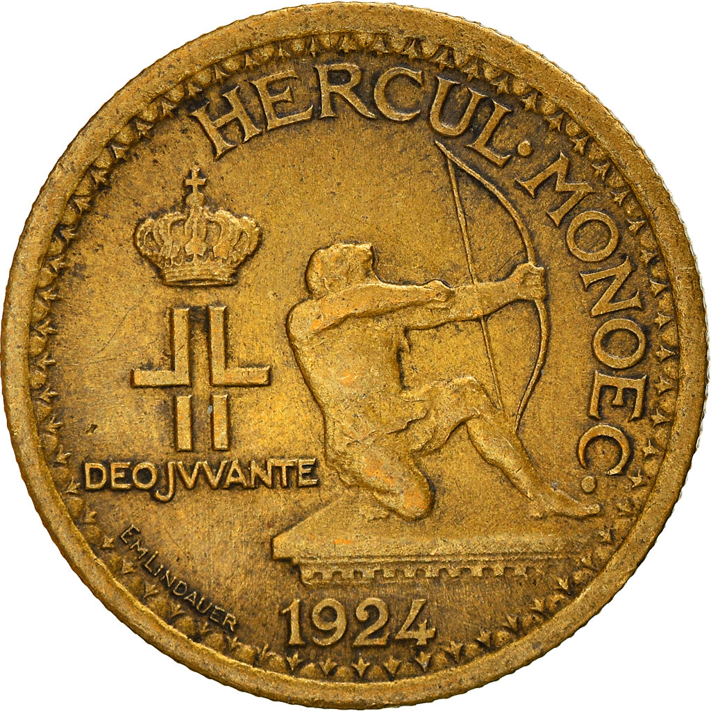 Monnaie, Monaco, Louis II, 50 Centimes, 1924, Poissy, TTB, Aluminum-Bronze