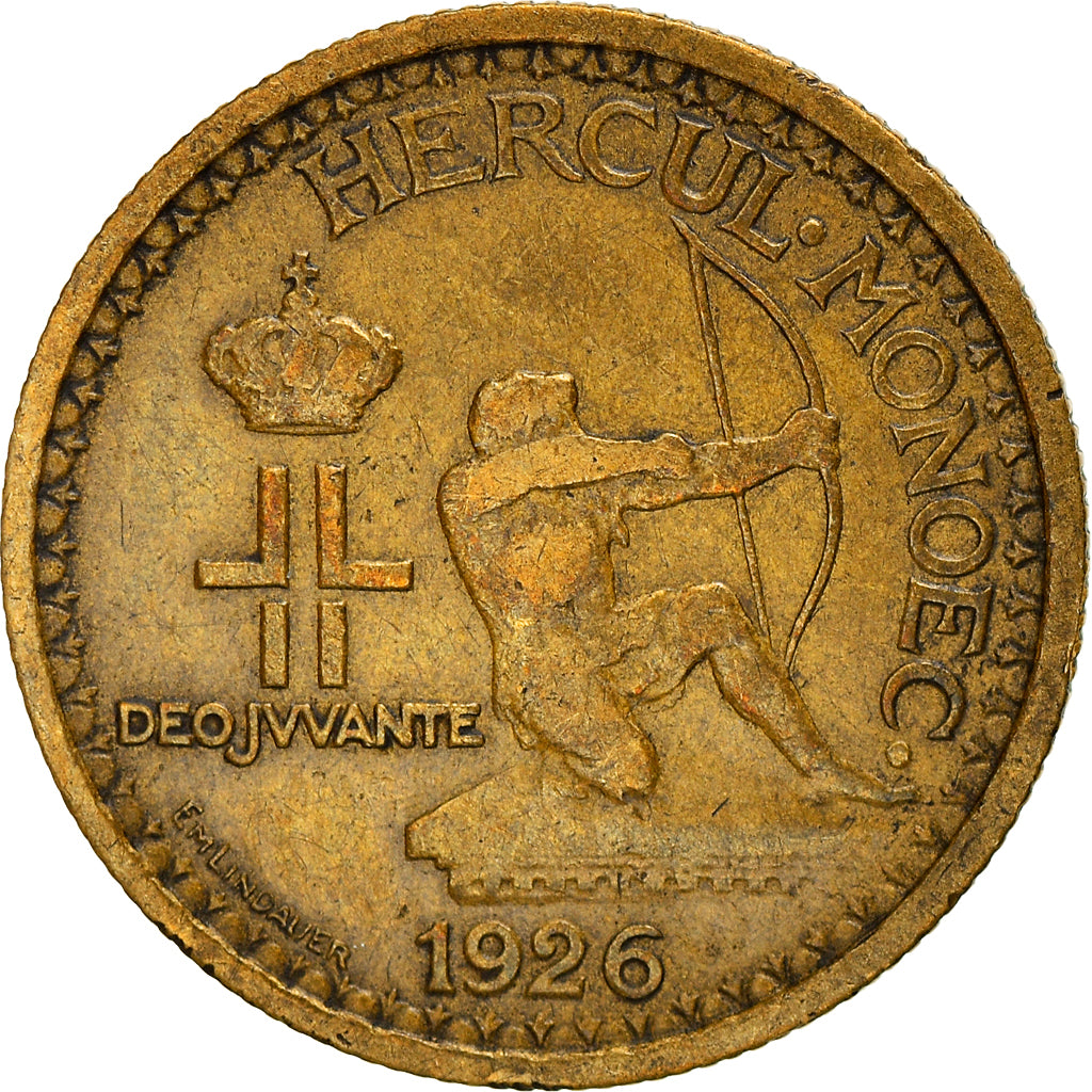 Coin, Monaco, Louis II, 50 Centimes, 1926, Poissy, VF(30-35), Aluminum-Bronze