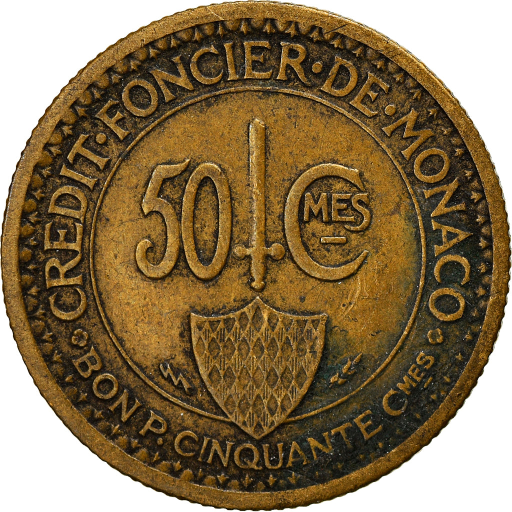 Monnaie, Monaco, Louis II, 50 Centimes, 1926, Poissy, TB, Aluminum-Bronze