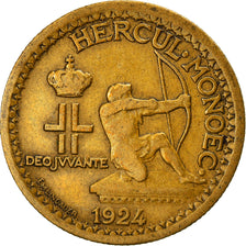 Coin, Monaco, Louis II, 50 Centimes, 1924, Poissy, VF(20-25), Aluminum-Bronze