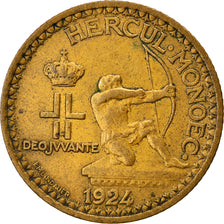 Coin, Monaco, Louis II, Franc, 1924, Poissy, EF(40-45), Aluminum-Bronze, KM:111