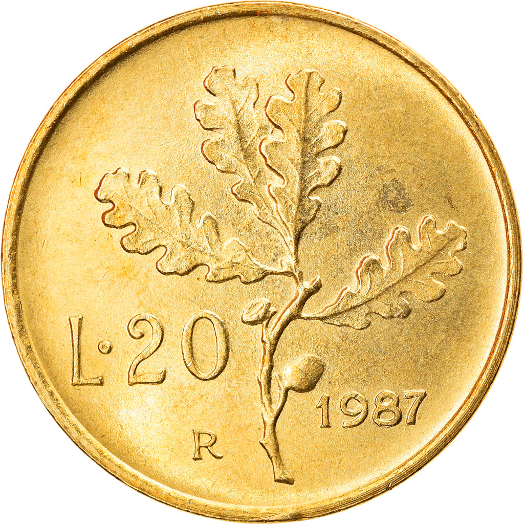 Monnaie, Italie, 20 Lire, 1987, Rome, TB+, Aluminum-Bronze, KM:97.2