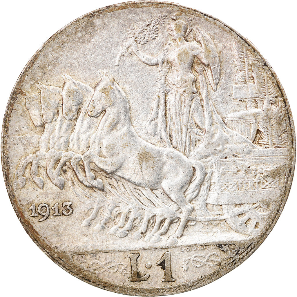Coin, Italy, Vittorio Emanuele III, Lira, 1913, Rome, EF(40-45), Silver, KM:45