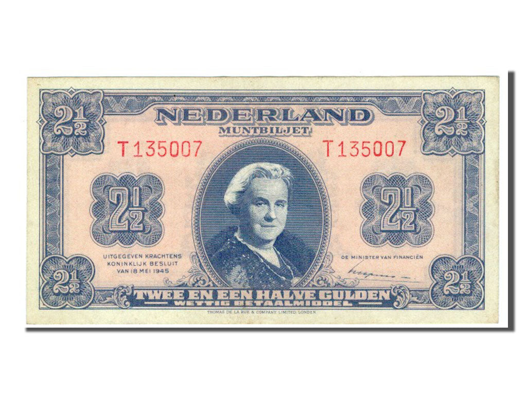 Paesi Bassi, 2 1/2 Gulden, 1945, SPL-