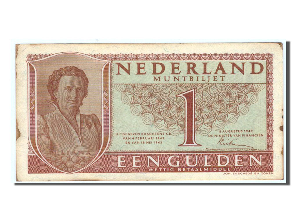Netherlands, 1 Gulden, 1949, AU(55-58), BQE