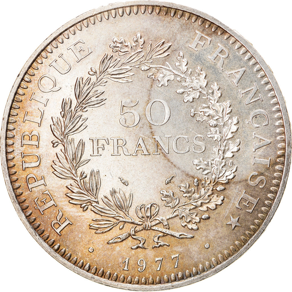 Coin, France, Hercule, 50 Francs, 1977, Paris, AU(50-53), Silver, KM:941.1