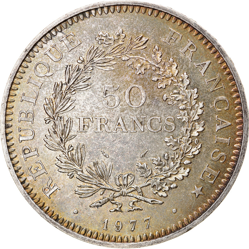 Coin, France, Hercule, 50 Francs, 1977, Paris, EF(40-45), Silver, KM:941.1