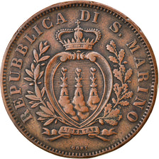 Coin, San Marino, 10 Centesimi, 1893, Rome, EF(40-45), Cuivre, KM:2