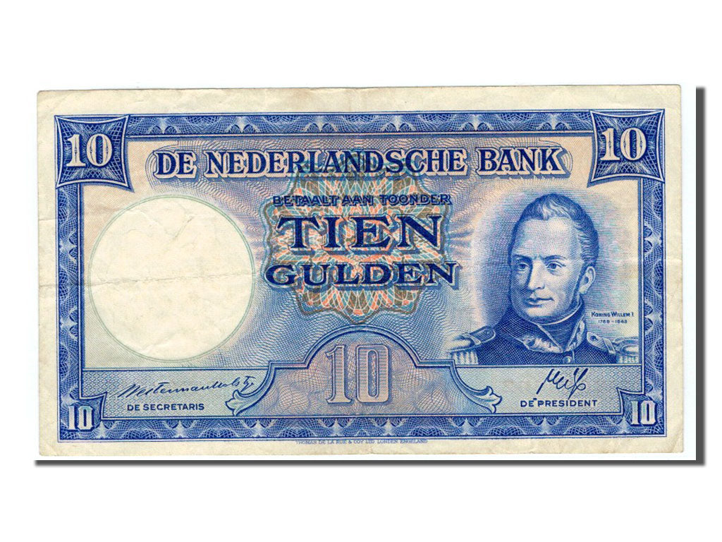Netherlands, 10 Gulden, 1945, KM #75a, EF(40-45), 2AN