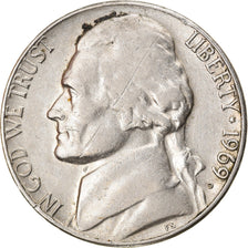 Münze, Vereinigte Staaten, Jefferson Nickel, 5 Cents, 1969, U.S. Mint, Denver
