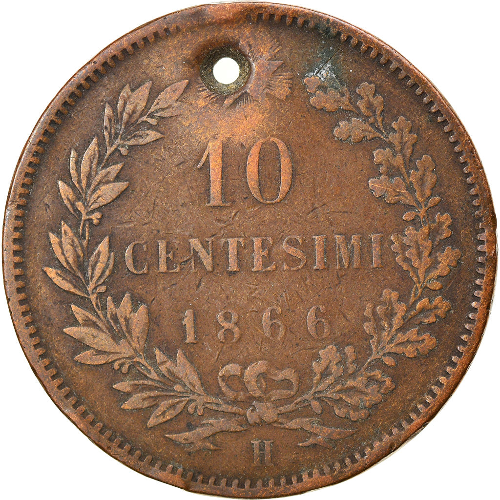 Münze, Italien, Vittorio Emanuele II, 10 Centesimi, 1866, Birmingham, SGE+