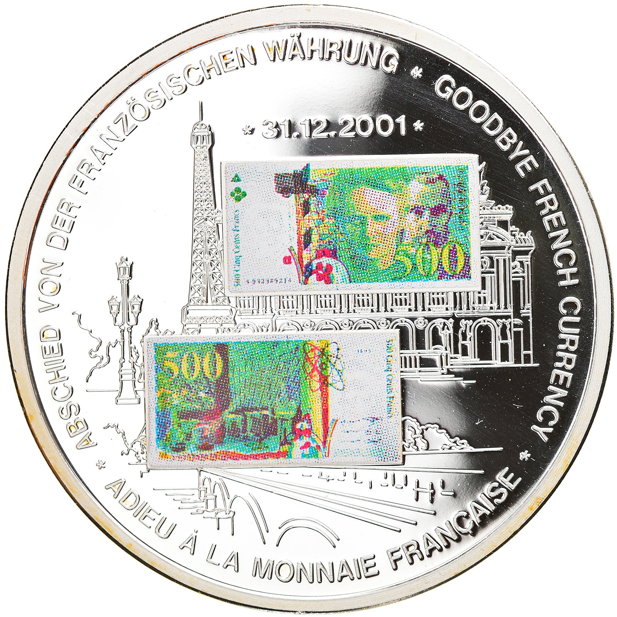 Frankrijk, Medaille, Adieu à la Monnaie Française, 500 Francs Marie Curie