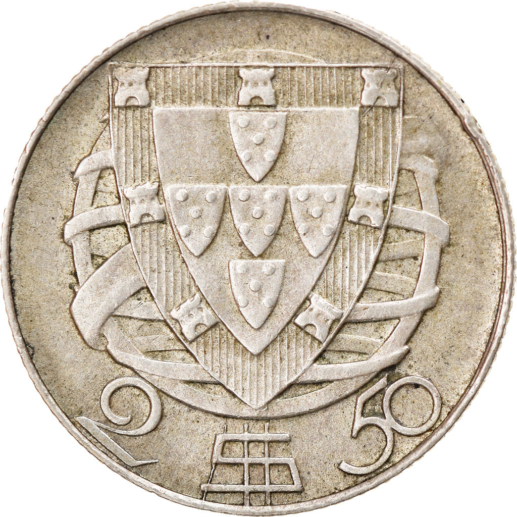Coin, Portugal, 2-1/2 Escudos, 1943, EF(40-45), Silver, KM:580