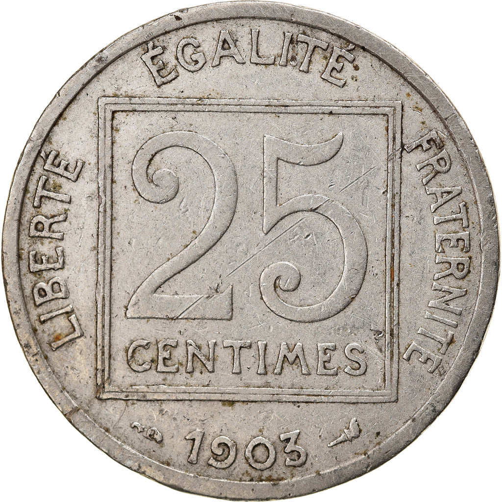 Münze, Frankreich, Patey, 25 Centimes, 1903, Paris, S, Nickel, KM:855