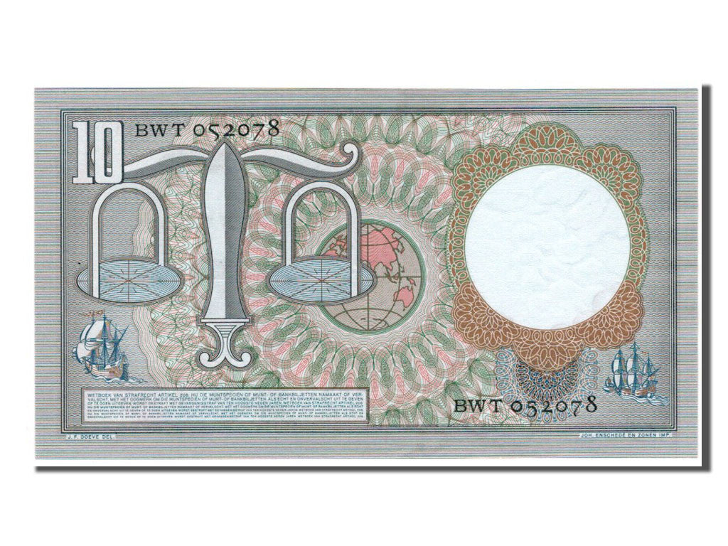 Netherlands, 10 Gulden, 1953, KM #85, UNC(63), BWT