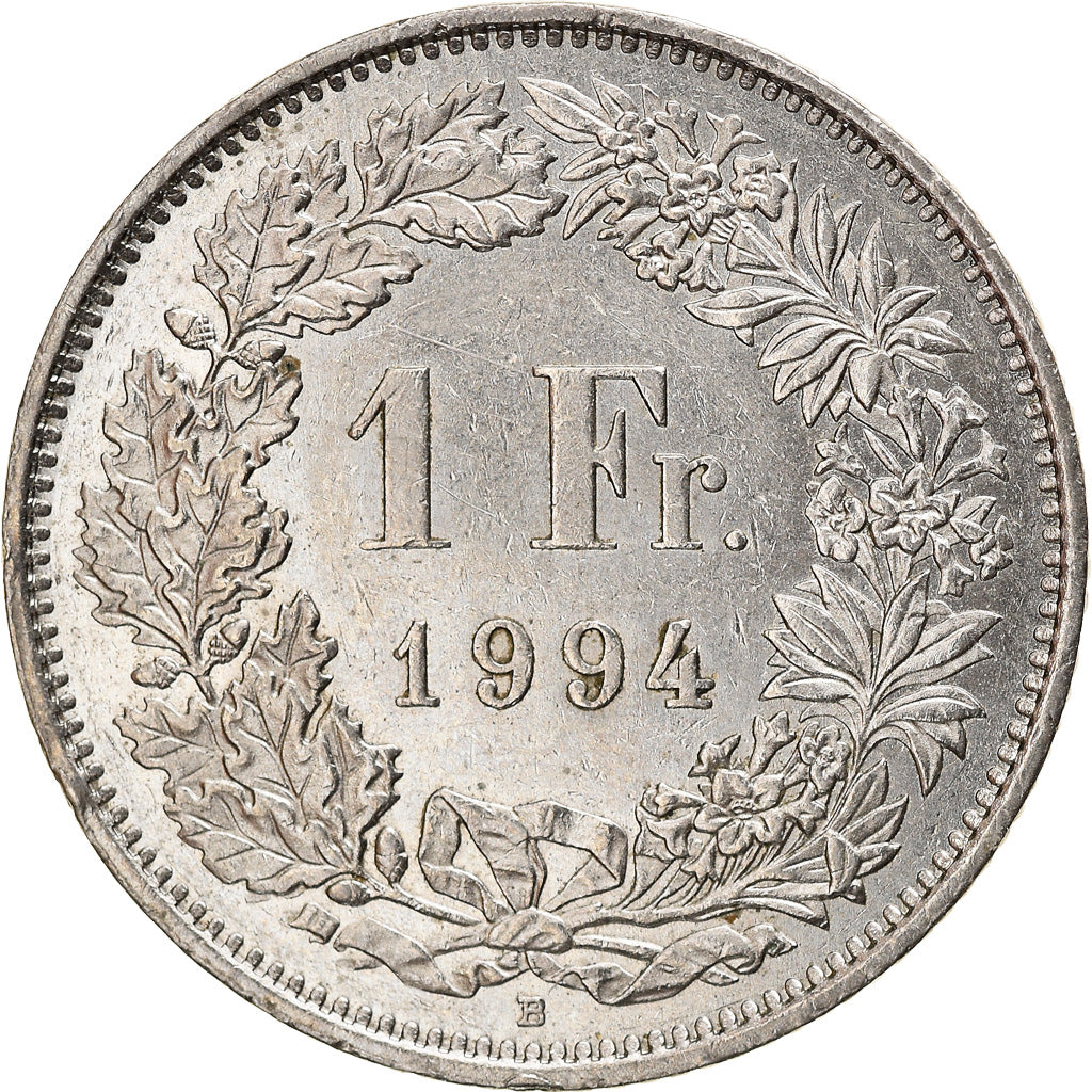 Coin, Switzerland, Franc, 1994, Bern, EF(40-45), Copper-nickel, KM:24a.3
