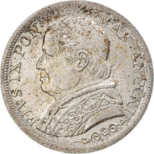Moneda, Estados italianos, PAPAL STATES, Pius IX, Lira, 1866, Roma, MBC, Plata