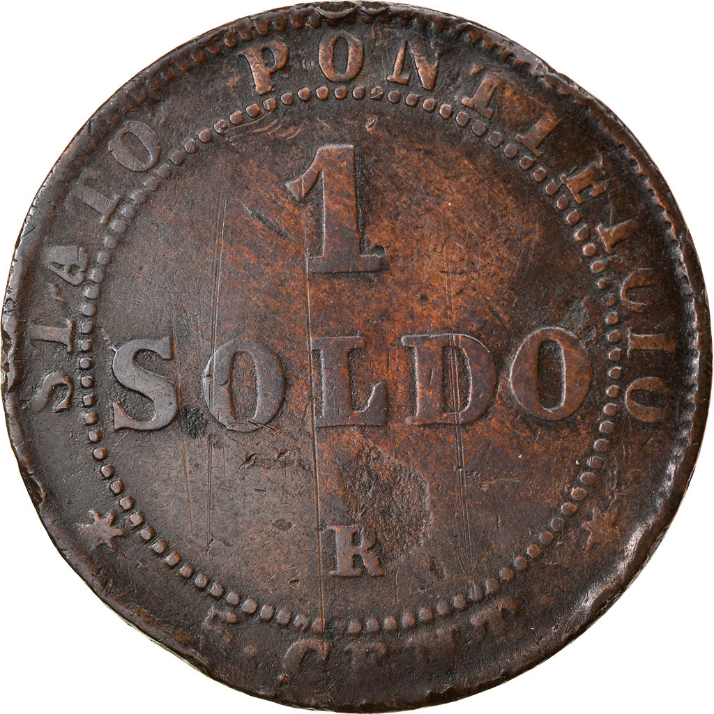 Moneta, STATI ITALIANI, PAPAL STATES, Pius IX, Soldo, 5 Centesimi, 1867, Roma