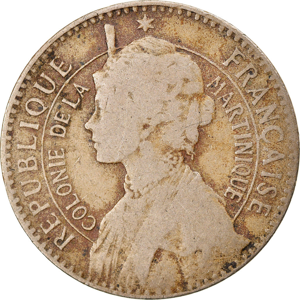 Coin, Martinique, 50 Centimes, 1897, VF(20-25), Copper-nickel, KM:40