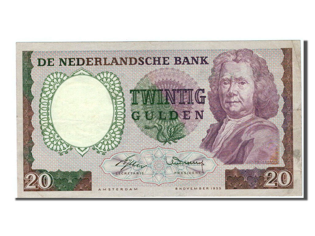 Paesi Bassi, 20 Gulden, 1955, BB+