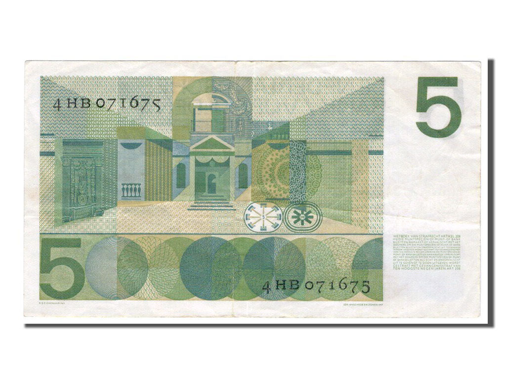 Banknote, Netherlands, 5 Gulden, 1966, EF(40-45)