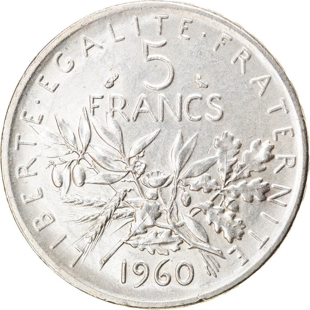 Coin, France, Semeuse, 5 Francs, 1960, Paris, AU(50-53), Silver, KM:926