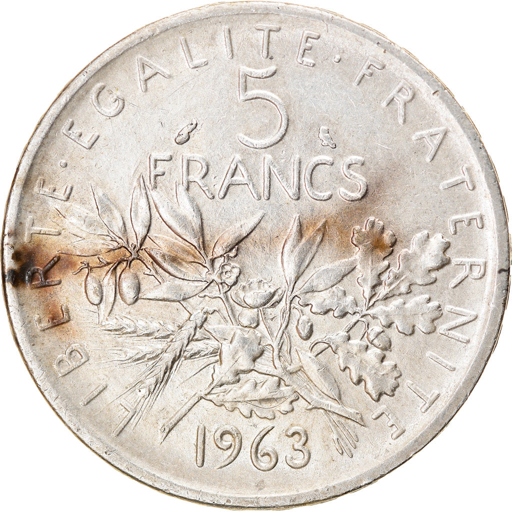Coin, France, Semeuse, 5 Francs, 1963, Paris, EF(40-45), Silver, KM:926