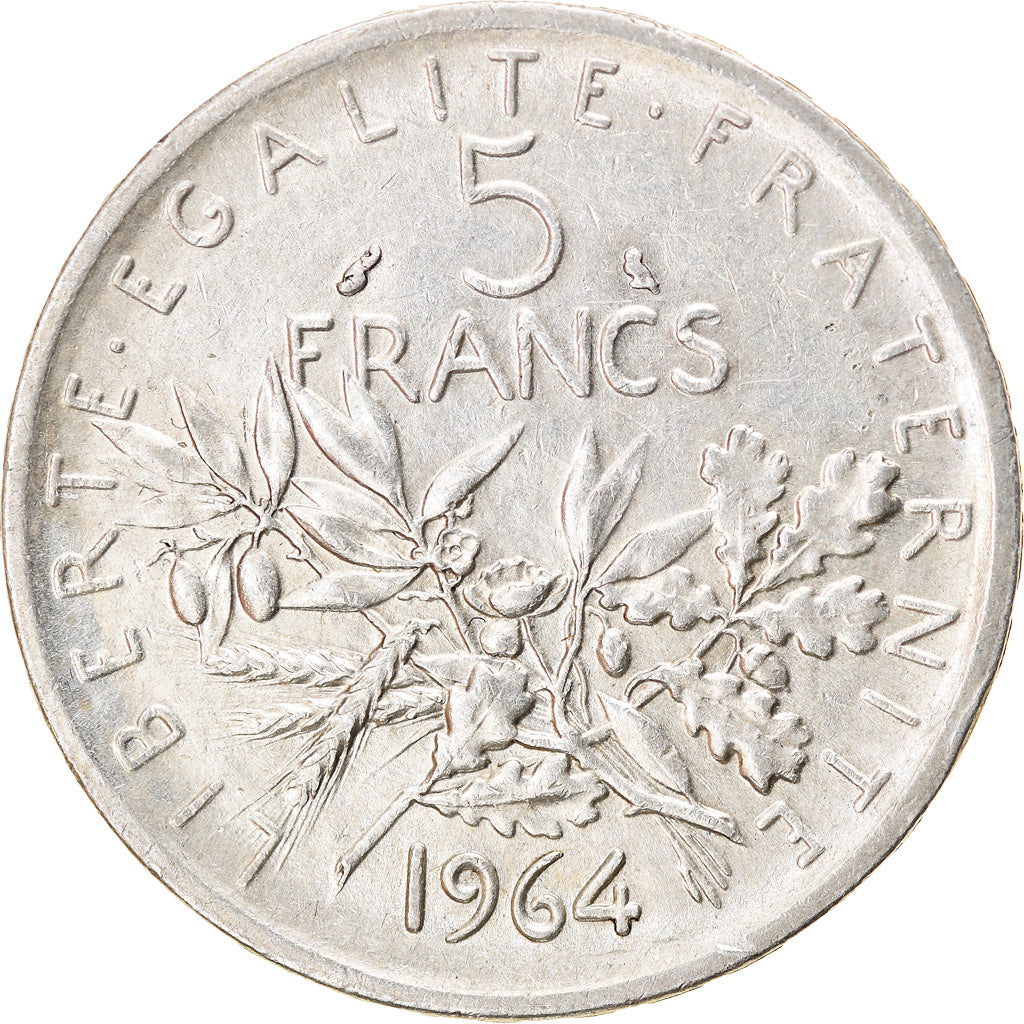 Moneta, Francja, Semeuse, 5 Francs, 1964, Paris, EF(40-45), Srebro, KM:926