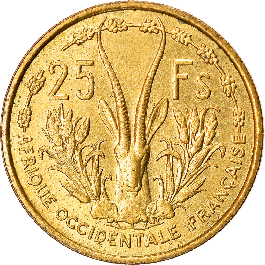 Coin, French West Africa, 25 Francs, 1956, AU(50-53), Aluminum-Bronze, KM:7