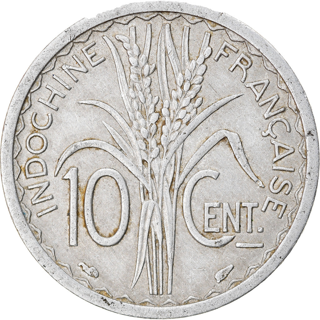 Moeda, INDOCHINA FRANCESA, 10 Cents, 1945, Paris, VF(30-35), Alumínio, KM:28.1