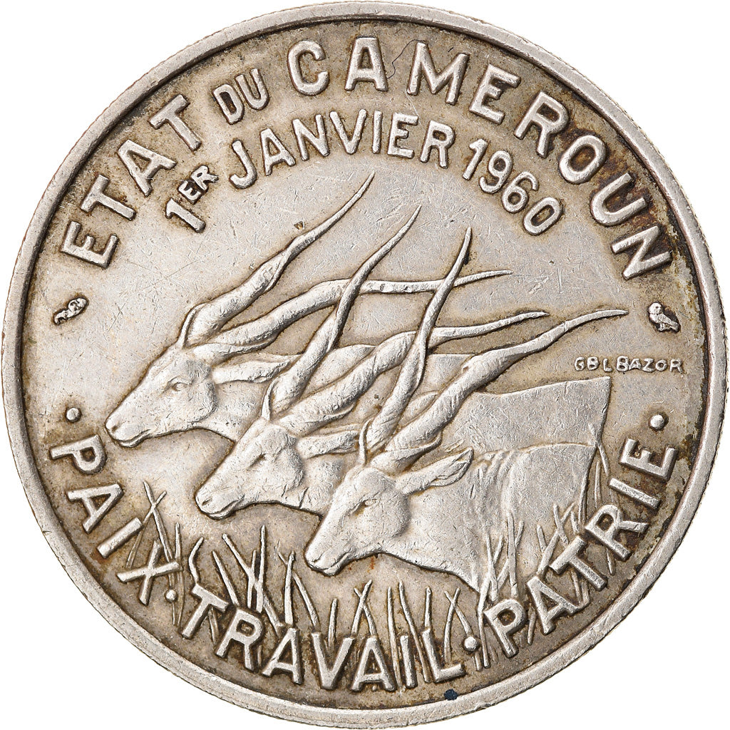 Coin, Cameroon, 50 Francs, 1960, Paris, EF(40-45), Copper-nickel, KM:13
