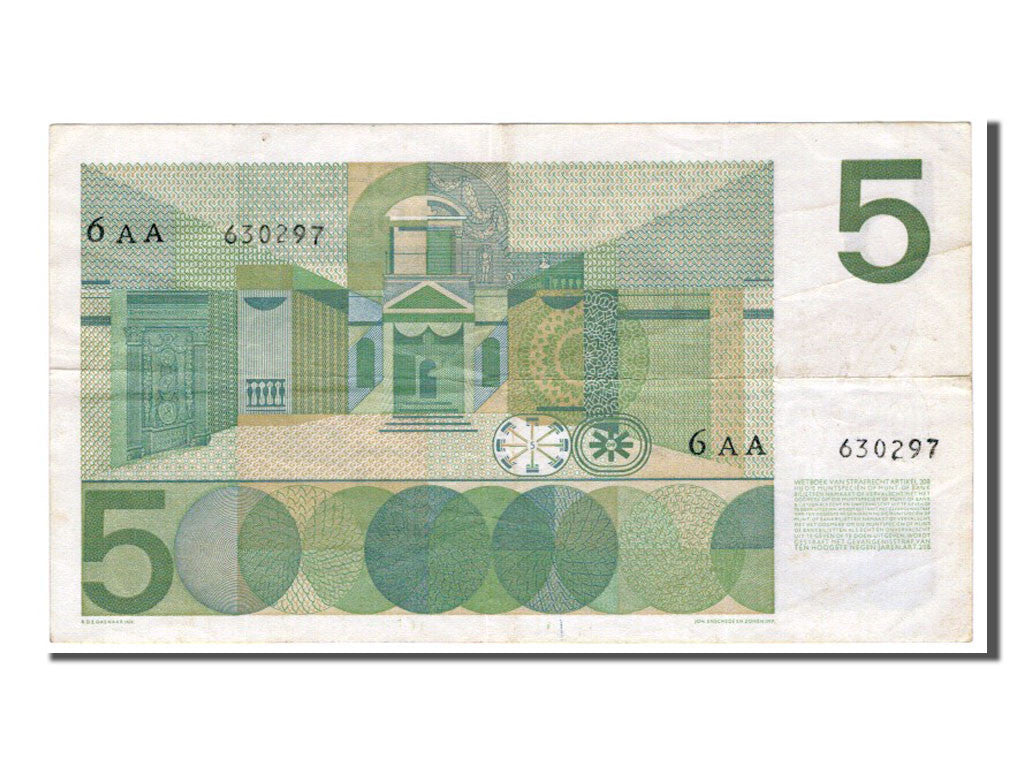 Geldschein, Niederlande, 5 Gulden, 1966, SS