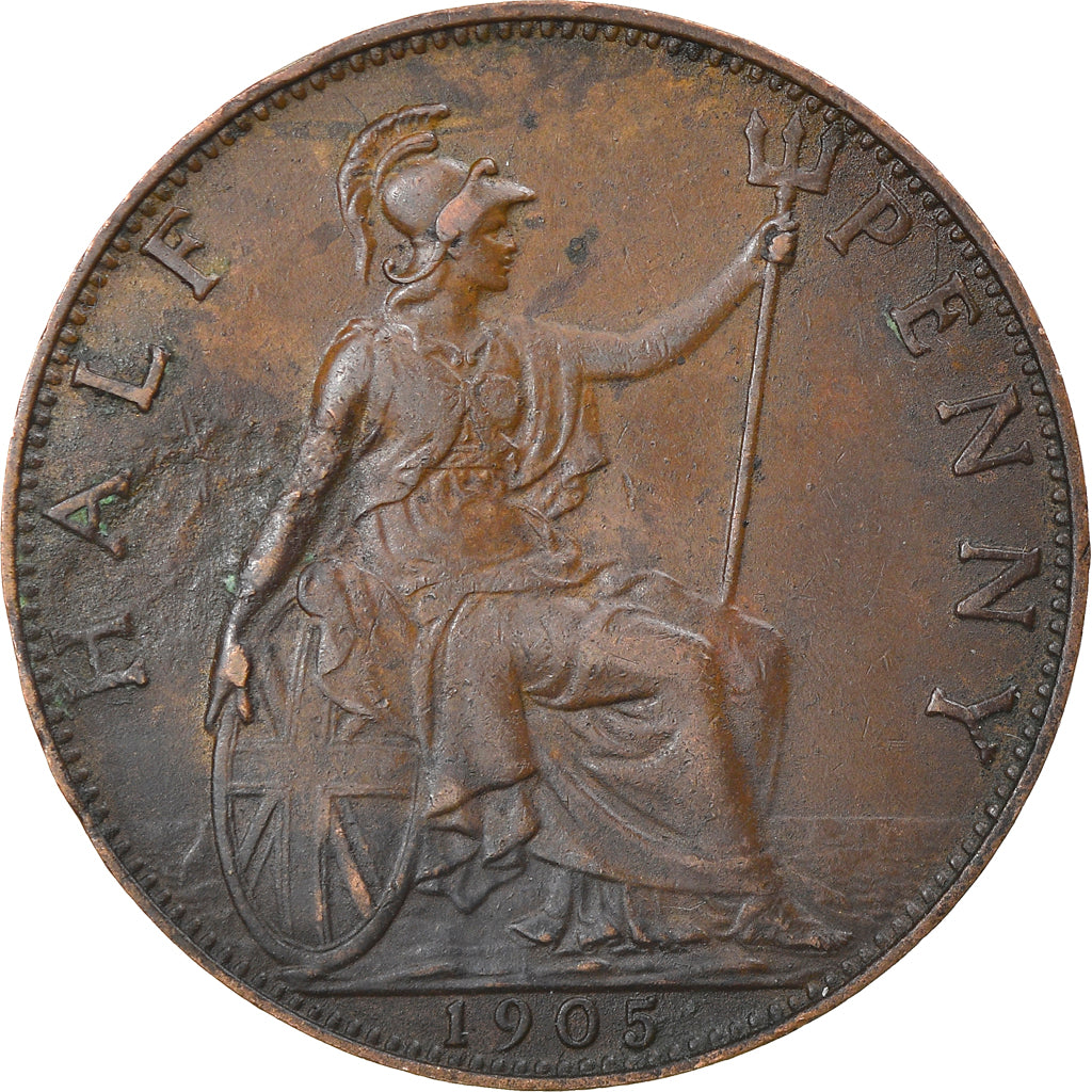 Coin, Great Britain, Edward VII, 1/2 Penny, 1905, EF(40-45), Bronze, KM:793.2
