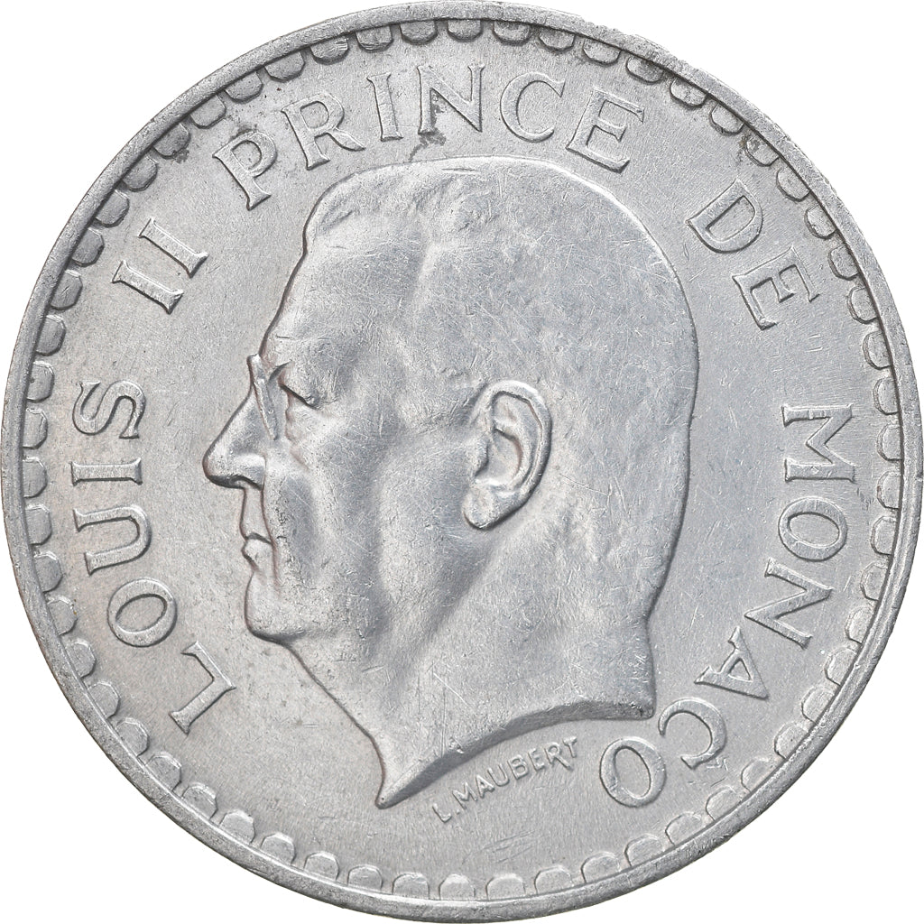Moneta, Monaco, Louis II, 5 Francs, 1945, BB, Alluminio, KM:122, Gadoury:MC135