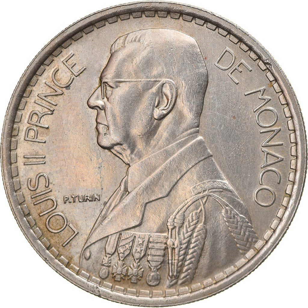 Coin, Monaco, Louis II, 20 Francs, Vingt, 1947, Paris, AU(50-53), Copper-nickel