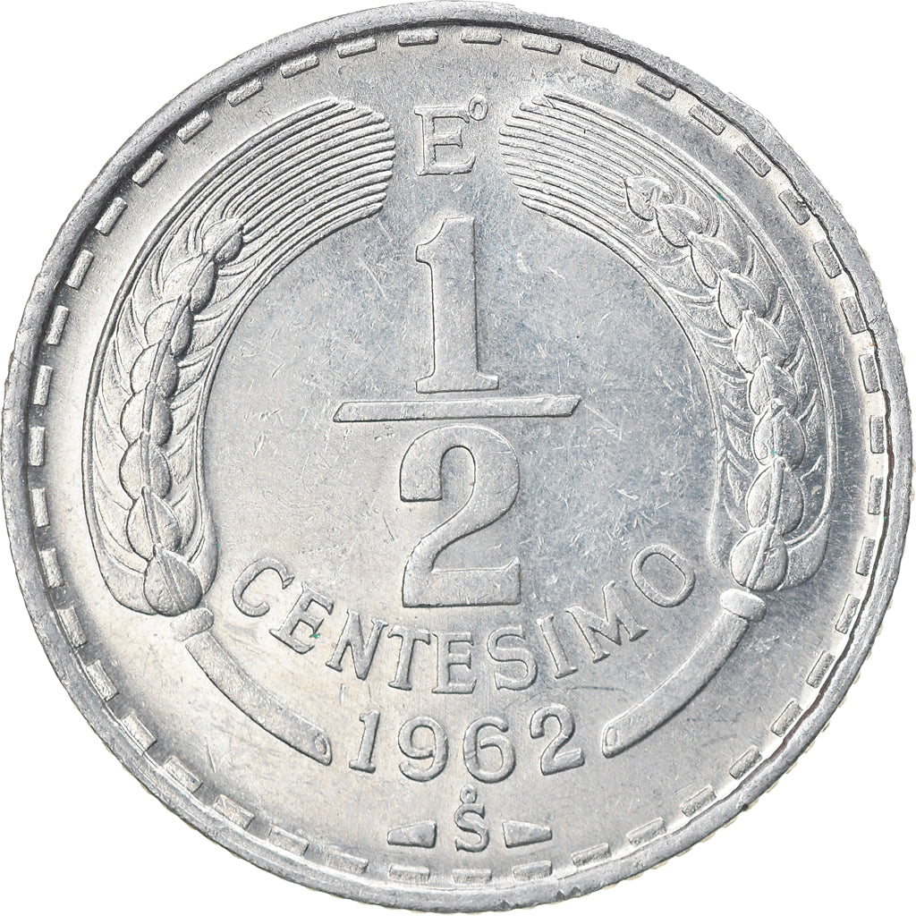 Coin, Chile, 1/2 Centesimo, 1962, EF(40-45), Aluminum, KM:192