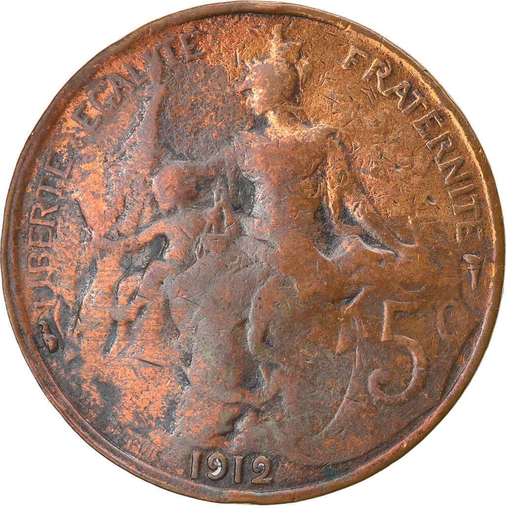Monnaie, France, Dupuis, 5 Centimes, 1912, Paris, TB, Bronze, Gadoury:165