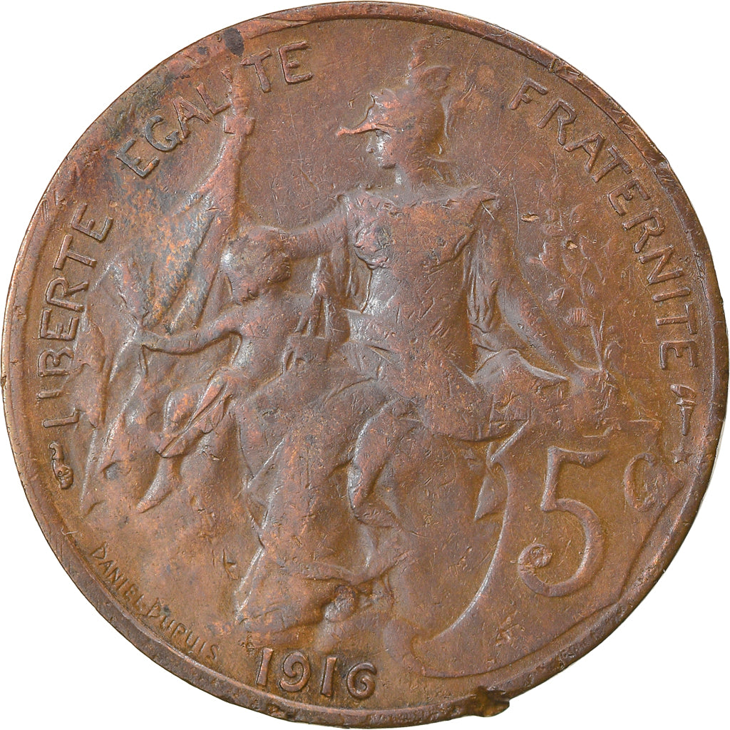 Münze, Frankreich, Dupuis, 5 Centimes, 1916, Paris, S, Bronze, KM:842