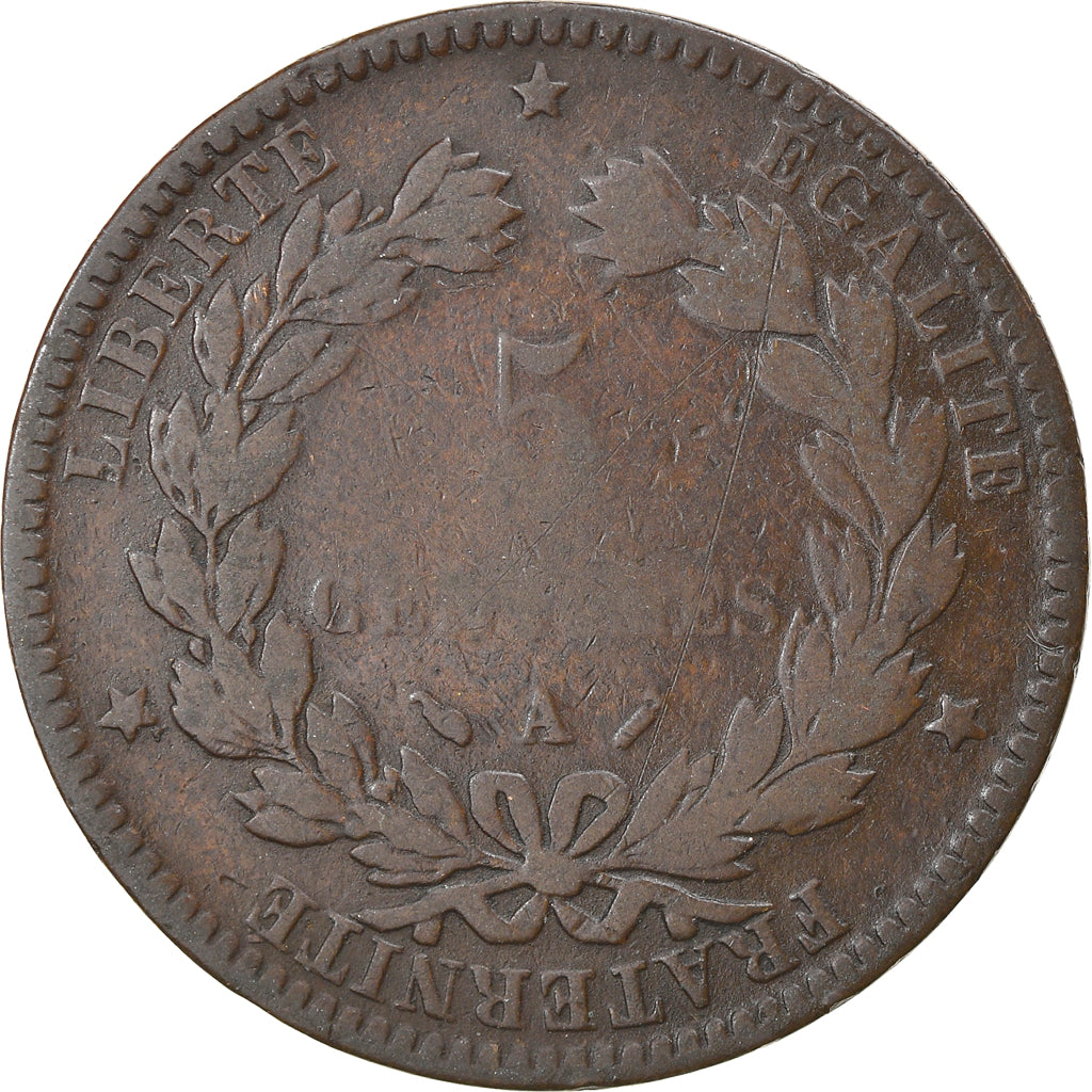 Coin, France, Cérès, 5 Centimes, 1890, Paris, VF(20-25), Bronze, KM:821.1