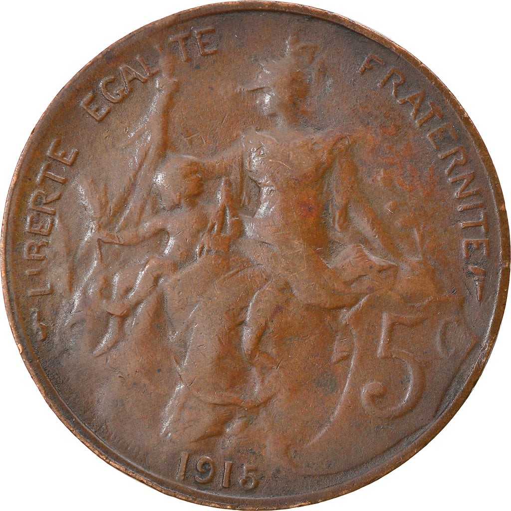 Monnaie, France, Dupuis, 5 Centimes, 1915, Paris, TB+, Bronze, Gadoury:165