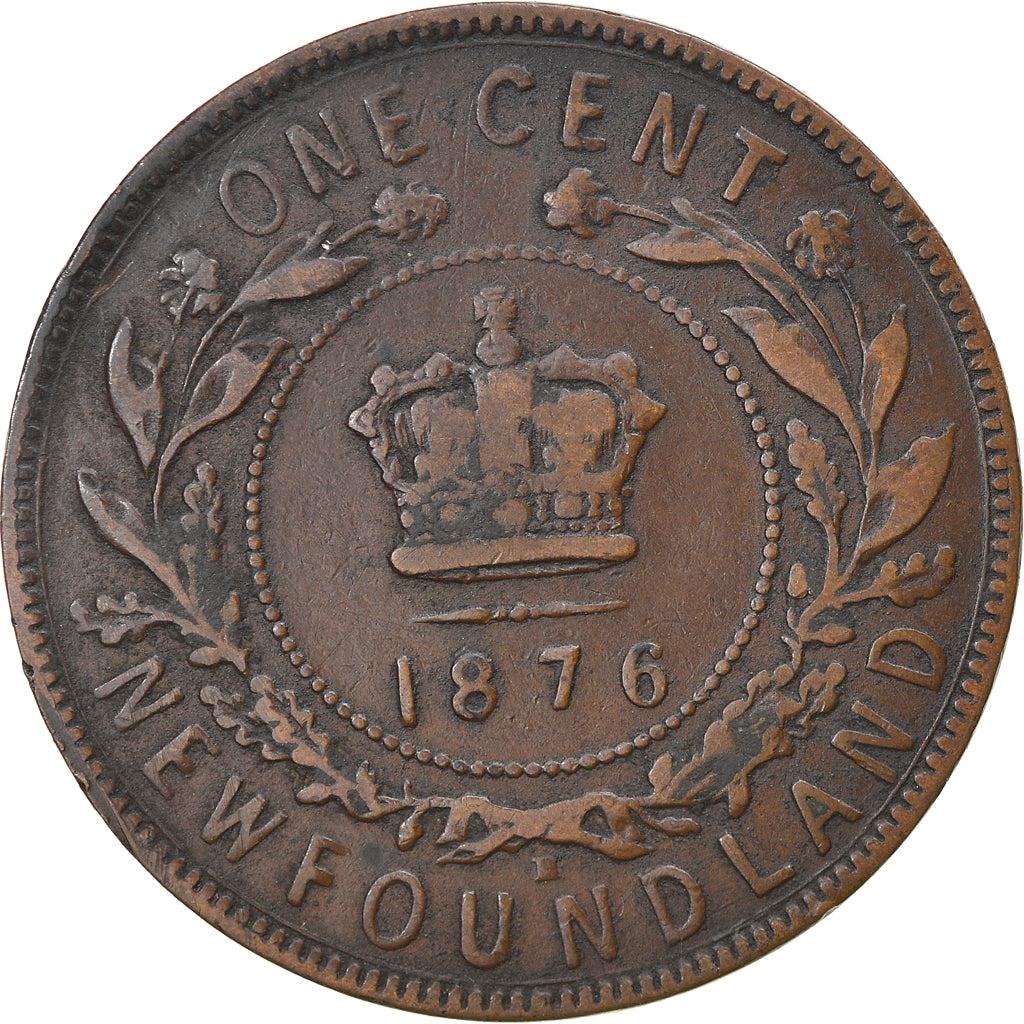 Coin, NEWFOUNDLAND, Large Cent, 1876, Royal Canadian Mint, VF(30-35), Bronze